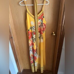 Flying Tomato Yellow Floral Maxi Dress